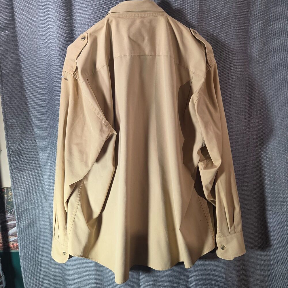 Cabela's Safari Series Men's XL Field Shirt Tan Long Sleeve Alligator